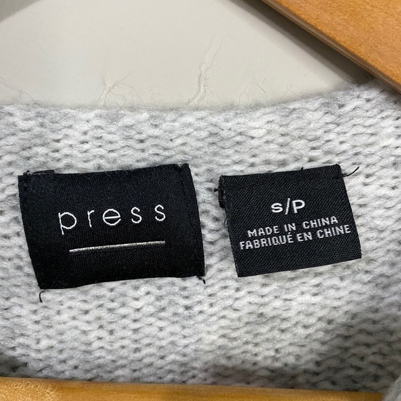 Press Heather Gray Sleeveless Knit Sweater Women's Size Small Office Staple - Picture 2 of 9